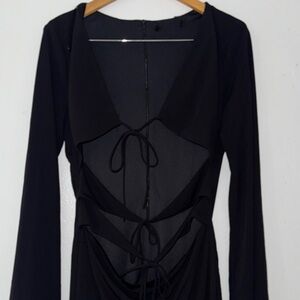 Zara Black Long Sleeve Dress